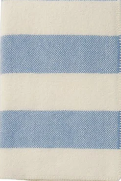 Plaider<Klippan Uldplaid Unni stripe Blue blizzard