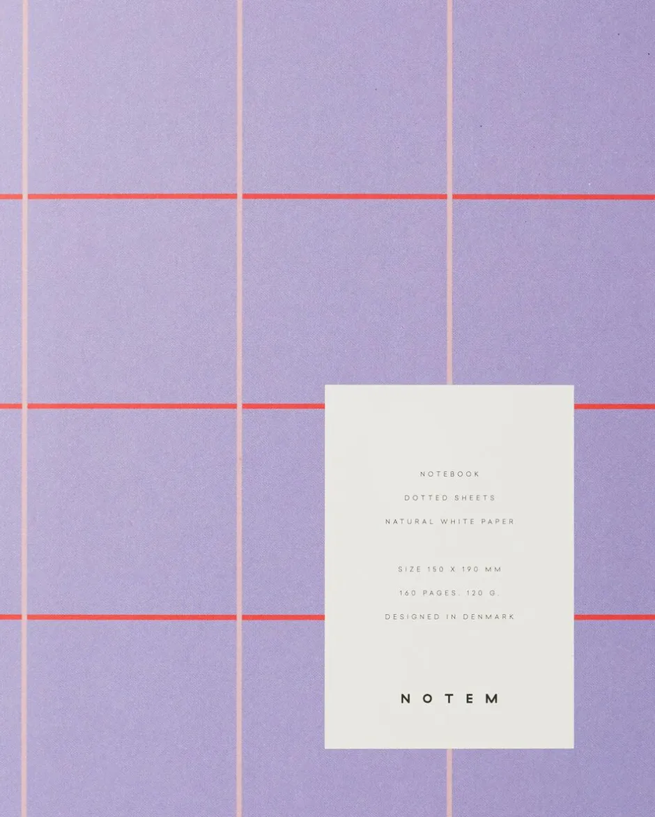 Kontorartikler<Notem UMA Flat Lay Notebook - Medium, Lavender check