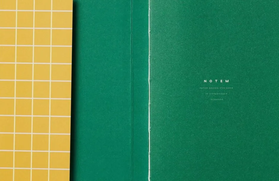 Kontorartikler<Notem UMA Flat Lay Notebook - Small, Ochre check