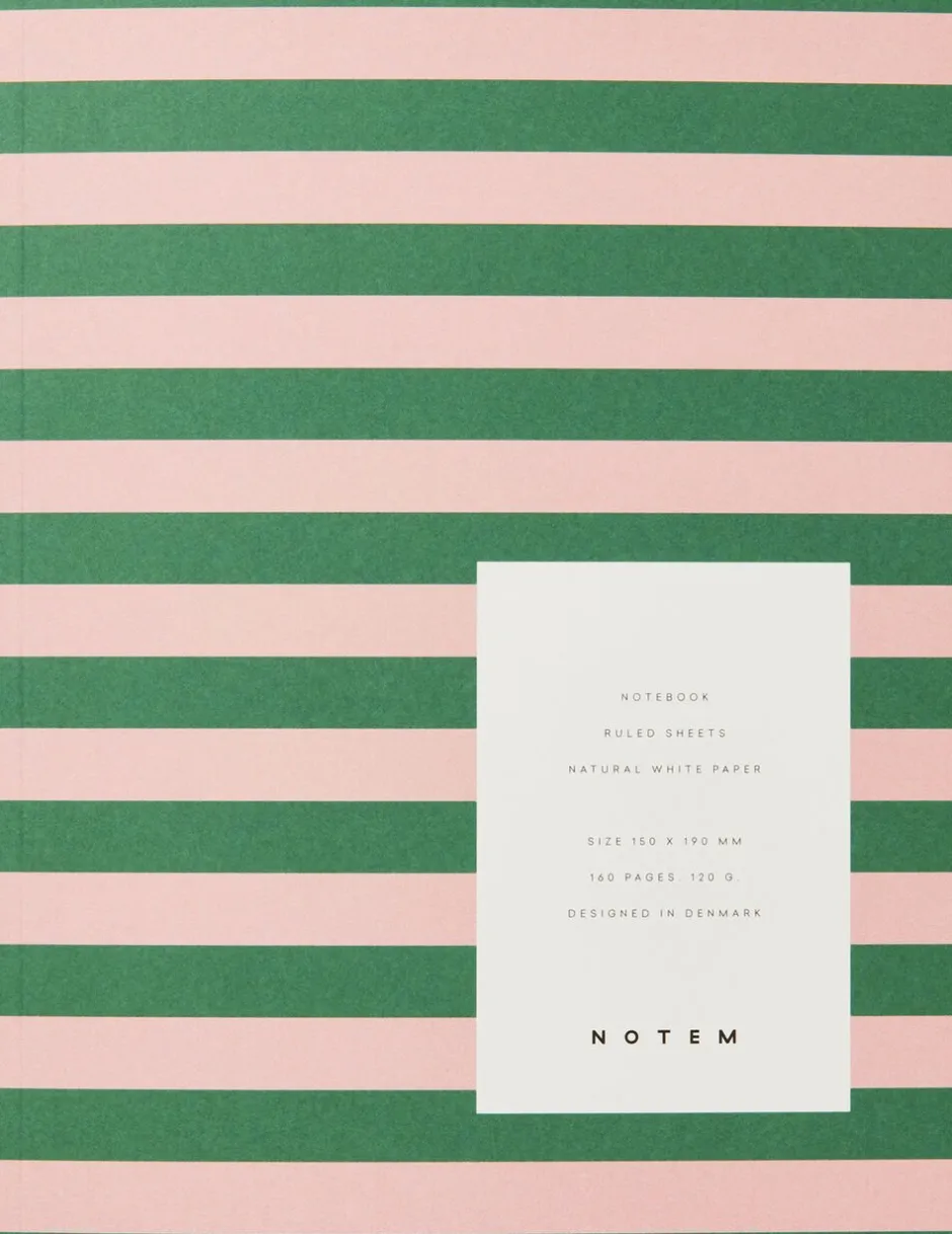 Kontorartikler<Notem UMA Notebook, Flat-Lay - Medium, Green & Rose