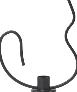 Lys & Lysestager<Ferm Living Valse Candle Holder - Low - Black