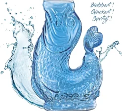 Køkkenartikler<CILIO Vandkaraffel fisk, blå, glas, NEMO