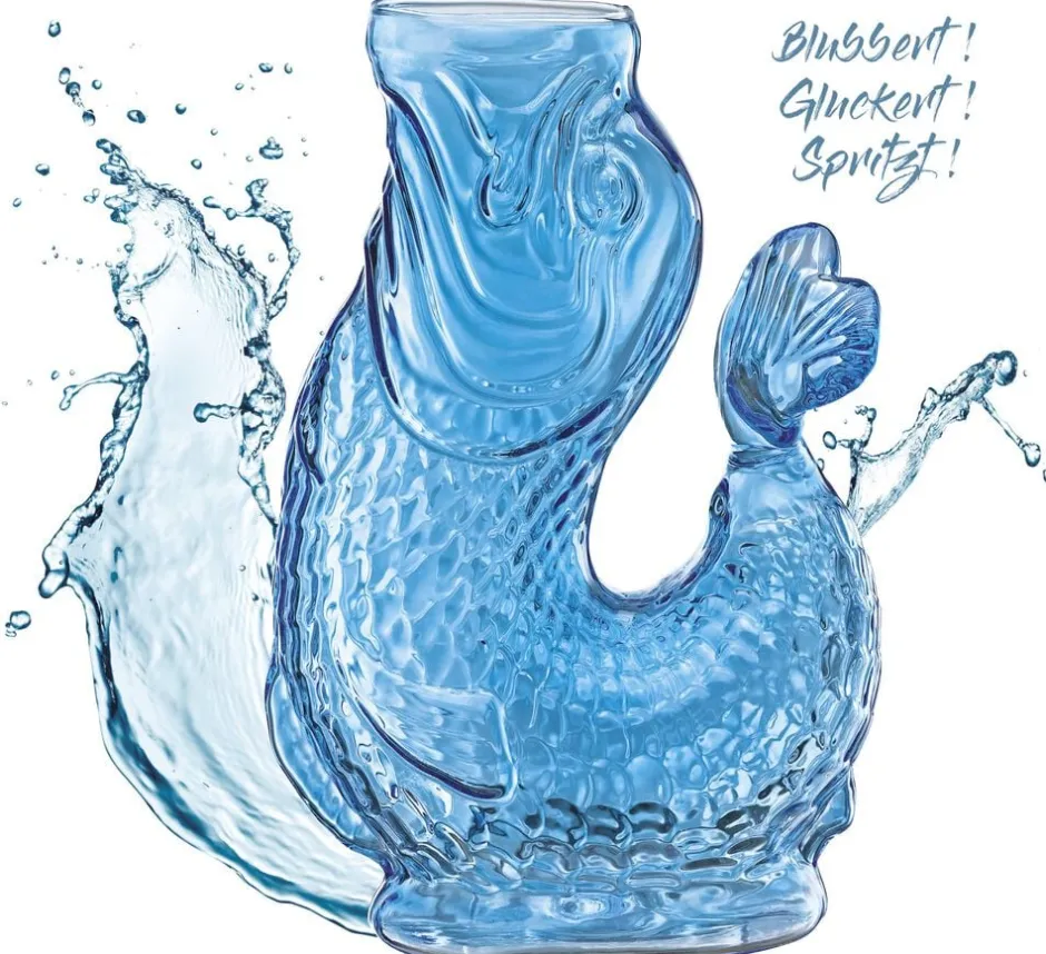 Køkkenartikler<CILIO Vandkaraffel fisk, blå, glas, NEMO