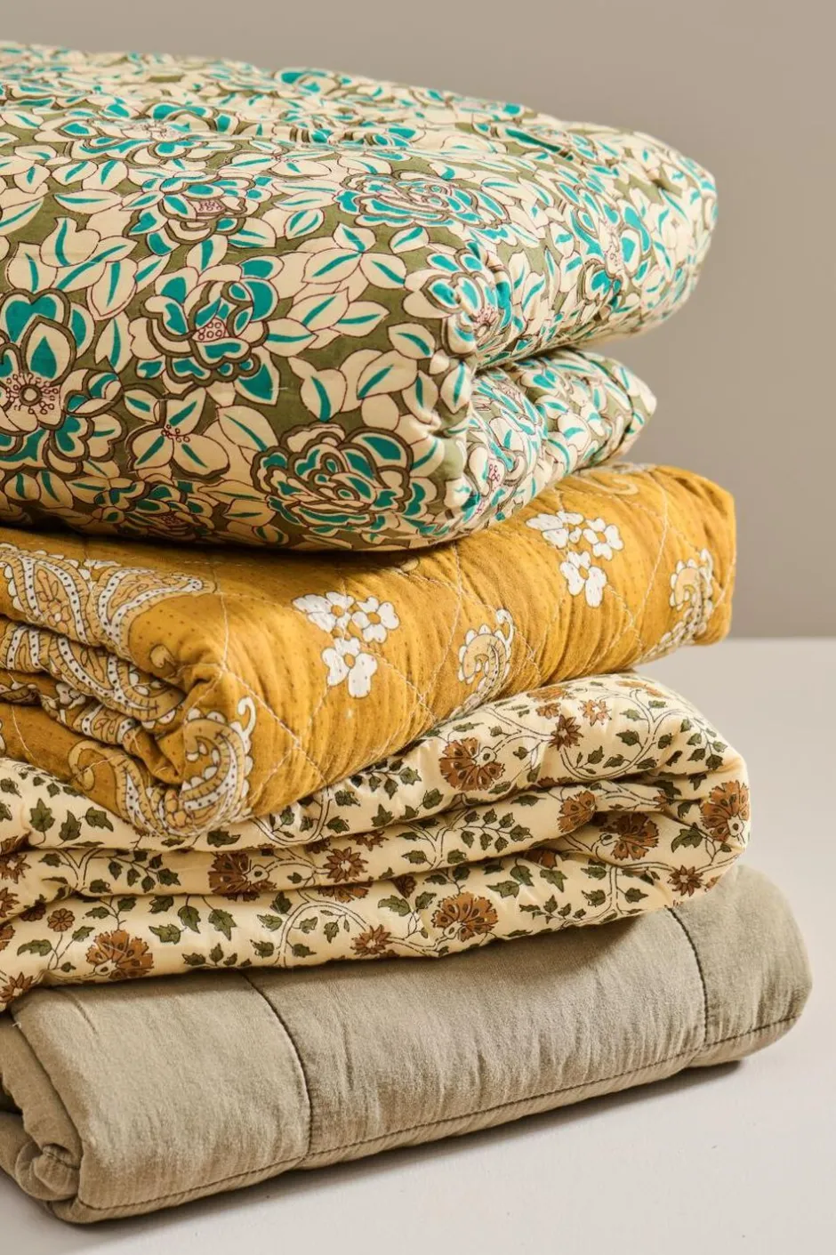 Plaider<Ib Laursen Vintage quilt Eucalyptus green