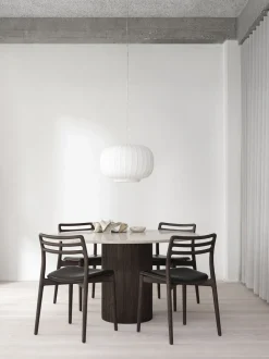 Møbler<Vipp 494 Cabin round Ø130 L. Beige marble, Dark oak