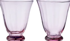 Glas<Bungalow Water Glass Trellis Blush S/2pcs