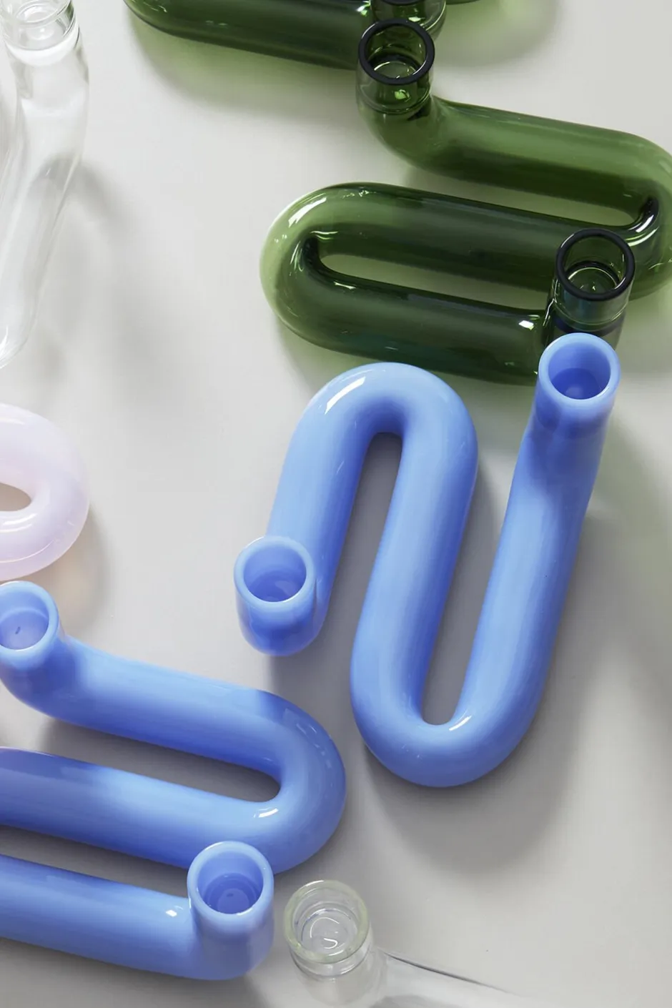 Lys & Lysestager<Studio About WAVE, MILK BLUE