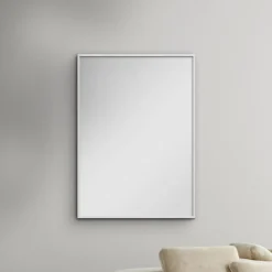 Spejle<Poster & Frame White Wood Mirror