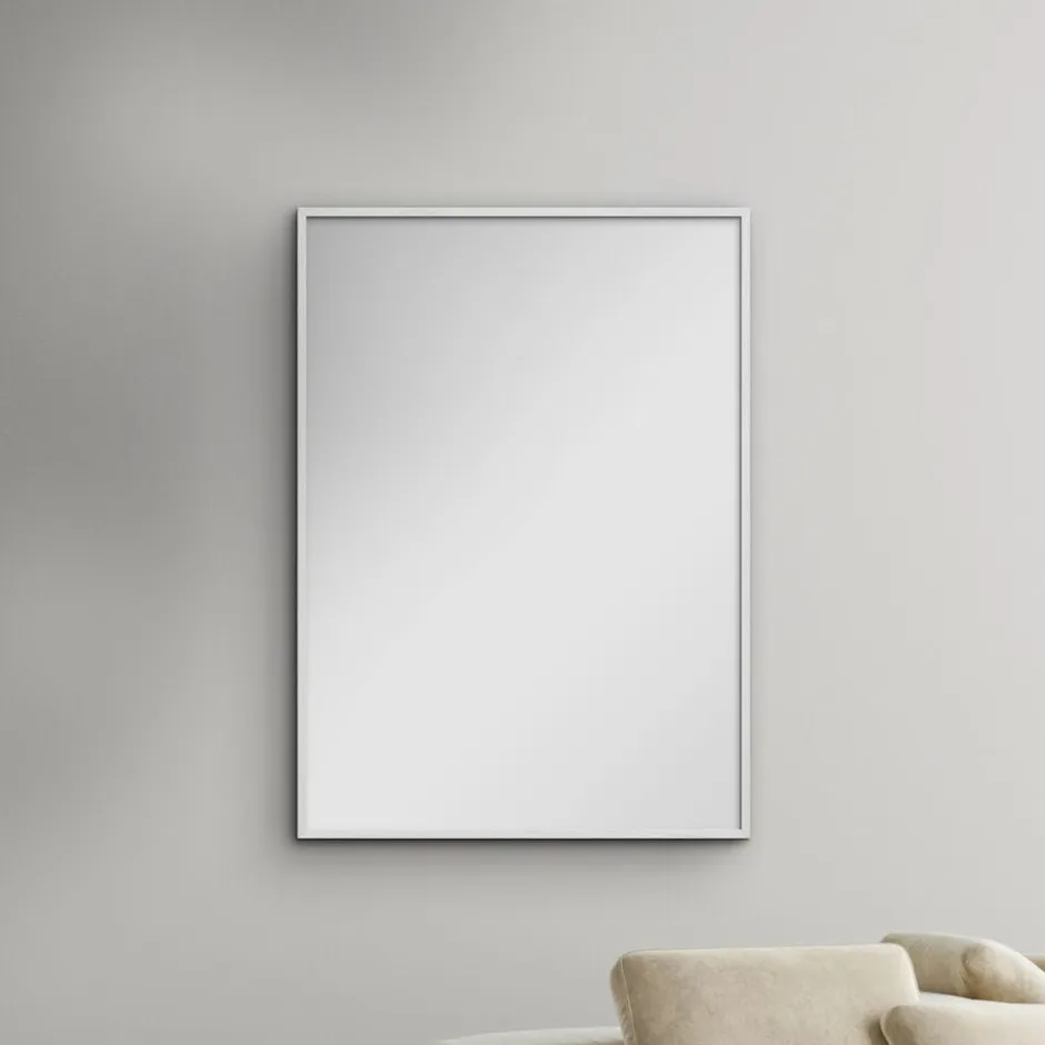 Spejle<Poster & Frame White Wood Mirror