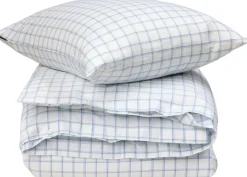 Sengetøj & Lagner<Lexington Check Lyocell/Cotton Oxford Bed Set White/blue