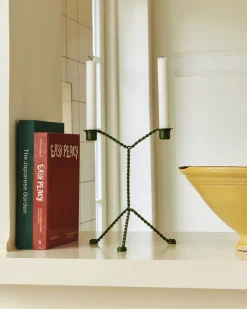 Lys & Lysestager<Hay Wire Candleholder-Green