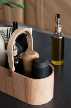 Tilbehør Til Bordet<Ekta Living Wood Tray Caddy, Oak, 12x23x10 cm